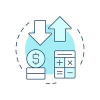 Accruals for expenses and revenue soft blue concept icon. Accounting calculation. Round shape line illustration. Abstract idea. Graphic design. Easy to use in infographic, presentation vector