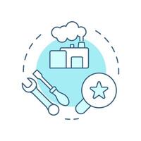 Review fixed assets soft blue concept icon. Production maintenance, manufacturing. Round shape line illustration. Abstract idea. Graphic design. Easy to use in infographic, presentation vector