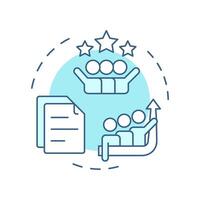 Increased accountability soft blue concept icon. Business documentation, responsibility. Round shape line illustration. Abstract idea. Graphic design. Easy to use in infographic, presentation vector