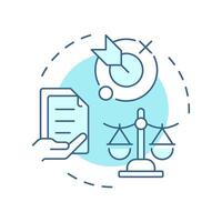 Accuracy financial reports soft blue concept icon. Business documentation, accounting. Round shape line illustration. Abstract idea. Graphic design. Easy to use in infographic, presentation vector