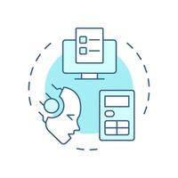 Financial process automation soft blue concept icon. Artificial intelligence, accounting. Round shape line illustration. Abstract idea. Graphic design. Easy to use in infographic, presentation vector