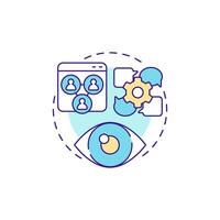 Community forums multi color concept icon. Online communication, service. Users feedback. Round shape line illustration. Abstract idea. Graphic design. Easy to use in infographic, presentation vector
