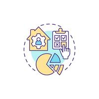 In-home usage test multi color concept icon. Customer feedback. Questionnaire, checklist. Round shape line illustration. Abstract idea. Graphic design. Easy to use in infographic, presentation vector