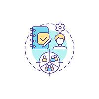 Diary study multi color concept icon. Market research, participants. Journal logging. Round shape line illustration. Abstract idea. Graphic design. Easy to use in infographic, presentation vector