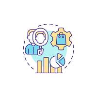 Mystery shoppers multi color concept icon. Customer service, shopping. Statistics, commerce. Round shape line illustration. Abstract idea. Graphic design. Easy to use in infographic, presentation vector