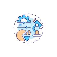 Experimental research multi color concept icon. Laboratory equipment. Education, technology. Round shape line illustration. Abstract idea. Graphic design. Easy to use in infographic, presentation vector
