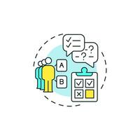 Primary research multi color concept icon. Interview questionnaire. Focus group. Round shape line illustration. Abstract idea. Graphic design. Easy to use in infographic, presentation vector
