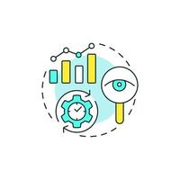 Secondary research multi color concept icon. Statistical metrics. Monitoring, control. Round shape line illustration. Abstract idea. Graphic design. Easy to use in infographic, presentation vector