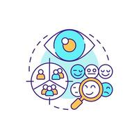 Observations multi color concept icon. Research methodology. Marketing, audience. Round shape line illustration. Abstract idea. Graphic design. Easy to use in infographic, presentation vector