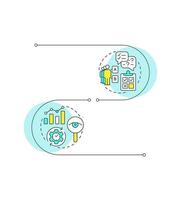 Different market research types infographic vertical sequence. Social sciences. Visualization infochart with 2 steps. Circles workflow vector