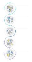 Quantitative research different types infographic design template. Statistical tools. Data visualization 5 options. Process vertical flow chart vector