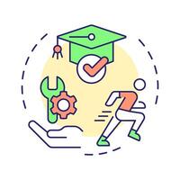 Kinesthetic learning multi color concept icon. Learning through hands on activities. Special education. Round shape line illustration. Abstract idea. Graphic design. Easy to use in blog post vector