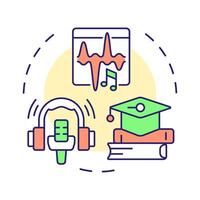 Auditory learners multi color concept icon. Absorbing information through listening. Special school education. Round shape line illustration. Abstract idea. Graphic design. Easy to use in article vector