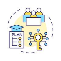 504 plan multi color concept icon. Accessibility and equal opportunities for students. Special education. Round shape line illustration. Abstract idea. Graphic design. Easy to use in article vector