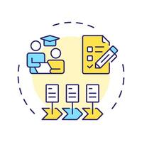 IEP multi color concept icon. Individualized education program for disabled students. Special learning. Round shape line illustration. Abstract idea. Graphic design. Easy to use in blog post vector