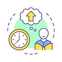 Time to think multi color concept icon. Offering flexible timing for students with needs. Special education. Round shape line illustration. Abstract idea. Graphic design. Easy to use in article vector
