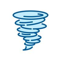 Tornado RGB color icon. Weather forecast. Swirling wind funnel. Windstorm. Destructive force of nature. Severe weather. Isolated illustration. Simple filled line drawing. Editable stroke vector