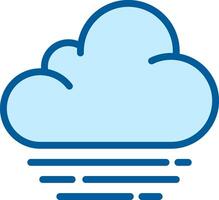 Fog RGB color icon. Cloud with horizontal lines symbolizing haze. Weather forecast. Low visibility, atmospheric moisture. Isolated illustration. Simple filled line drawing. Editable stroke vector