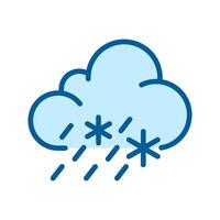 Sleet RGB color icon. Mixed precipitation, including rain and snowflakes. Weather forecast for day and night. Meteorology. Isolated illustration. Simple filled line drawing. Editable stroke vector