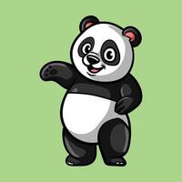 fun cartoon character of panda isolated colored drawing line art style design illustration vector