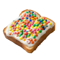 Collection of . A Colorful Candy Filled Toast with White Frosting, isolated on a transparency background. png