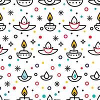 a pattern with candles and stars on it vector