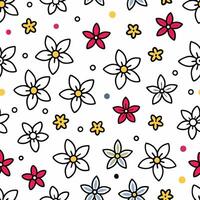 a pattern with flowers on a white background vector