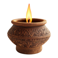 Clay Pot with Flame on Transparent Background png
