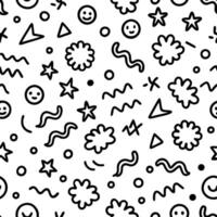 seamless pattern with black and white shapes and stars vector