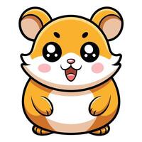 a cartoon hamster with big eyes and a smile vector
