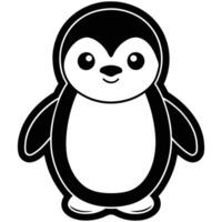 a penguin is shown in a black and white design vector