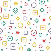 a colorful pattern with different shapes and symbols vector