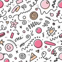 seamless pattern with doodles and shapes vector
