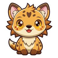 a cartoon cheetah with big eyes and a heart on its chest vector