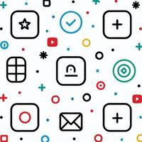 a set of icons and icons on a white background vector