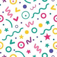 seamless pattern with colorful shapes and circles vector