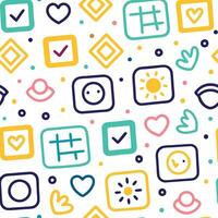 a colorful pattern with icons and symbols vector