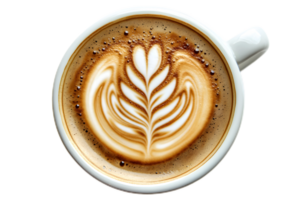 A cup of coffee with latte art design png