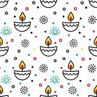 a seamless pattern with candles and suns vector