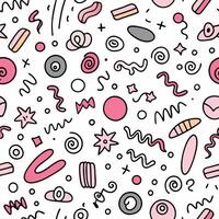 seamless pattern with doodles and shapes vector