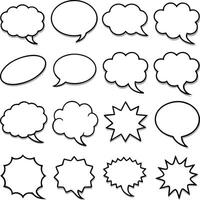 a set of speech bubbles with different shapes vector