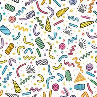 seamless pattern with colorful shapes and lines vector