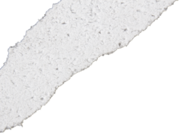 Ripped torn one white paper edge piece on transparent background, paper cut out design element png