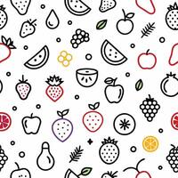 seamless pattern with fruits and berries vector