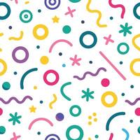 seamless pattern with colorful shapes and circles vector