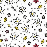 a seamless pattern with flowers and leaves vector