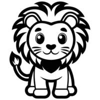 a lion is standing in a cartoon style vector
