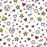 a pattern with stars and hearts on it vector