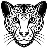 a leopard head in a black and white style vector