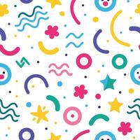 seamless pattern with colorful shapes and circles vector
